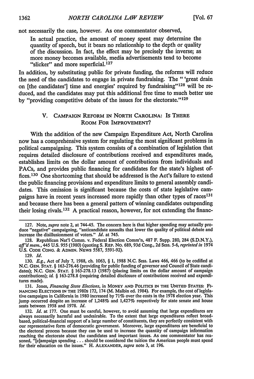 1362 NORTH CAROLINA LAW REVIEW [Vol. 67 not necessarily the case, however.
