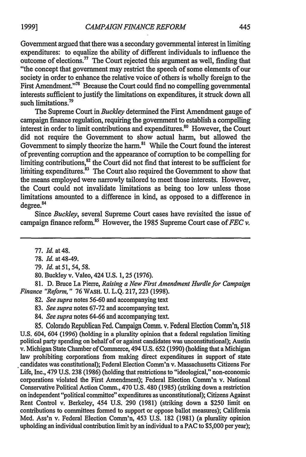 1999] Criscimagna: Criscimagna: Narrow Application of Buckley v.
