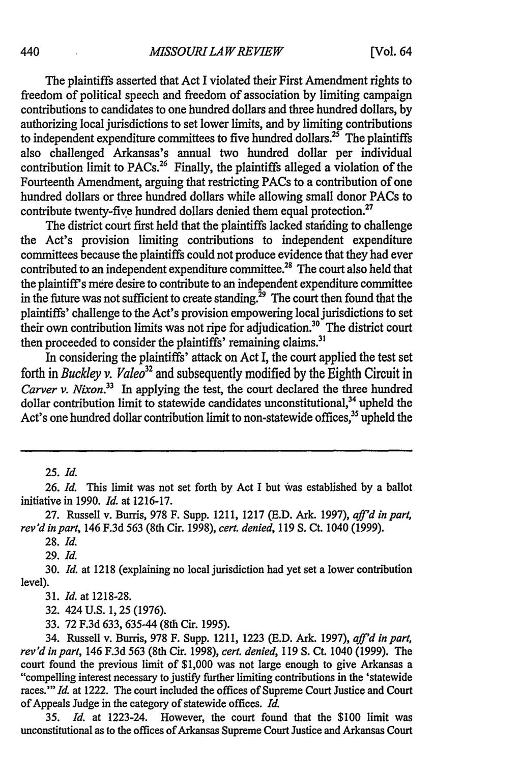 Missouri Law Review, Vol. 64, Iss. 2 [1999], Art. 4 MISSOURILA WREVIEW [Vol.
