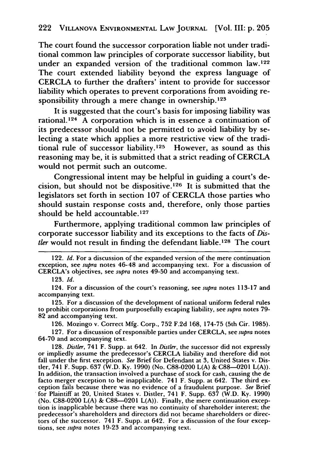 Villanova Environmental Law Journal, Vol. 3, Iss. 1 [1992], Art. 9 222 VILLANOVA ENVIRONMENTAL LAW JOURNAL [Vol. III: p.