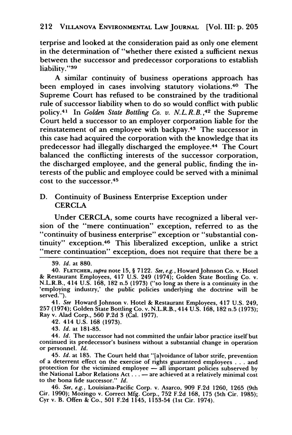 Villanova Environmental Law Journal, Vol. 3, Iss. 1 [1992], Art. 9 212 VILLANOVA ENVIRONMENTAL LAW JOURNAL [Vol. III: p.