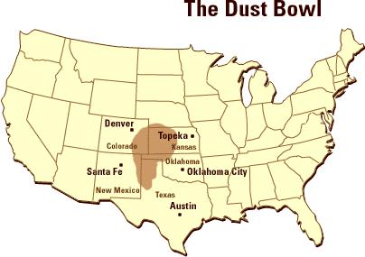 Dust Bowl Horrible drought in the 1930s added to farmers problems on the Great Plains Overuse of the land and high winds caused dust