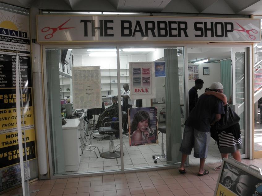 Figure 2: An African barber shop in Footscray fricans first and therefore we have that sort of connection.