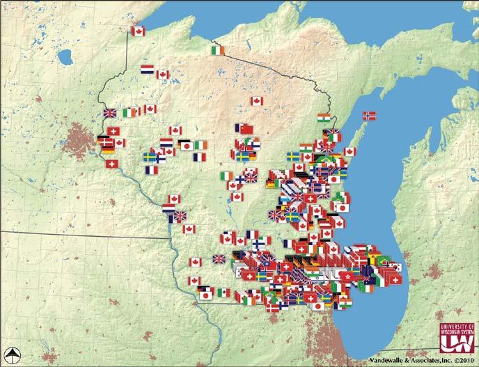 Foreign-Owned Operations Economic Assets 470 statewide 27 countries represented Operations are located in 51 of 72 (71%) Wisconsin