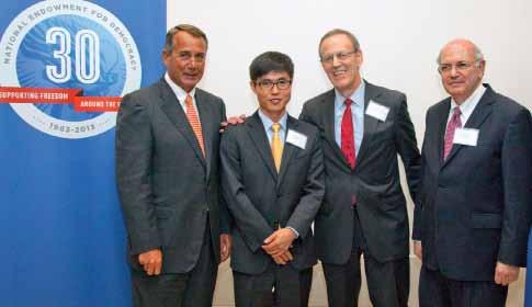 Boehner, Dong Hyuk, Gershman, Frost 2013 The Year at NED In 2013, the National Endowment for Democracy celebrated 30 years of supporting freedom around the world.