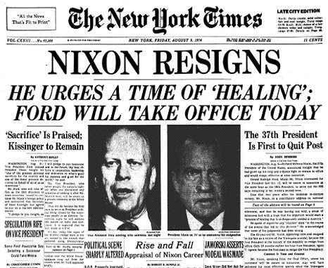 On August 9, 1974, Richard Nixon