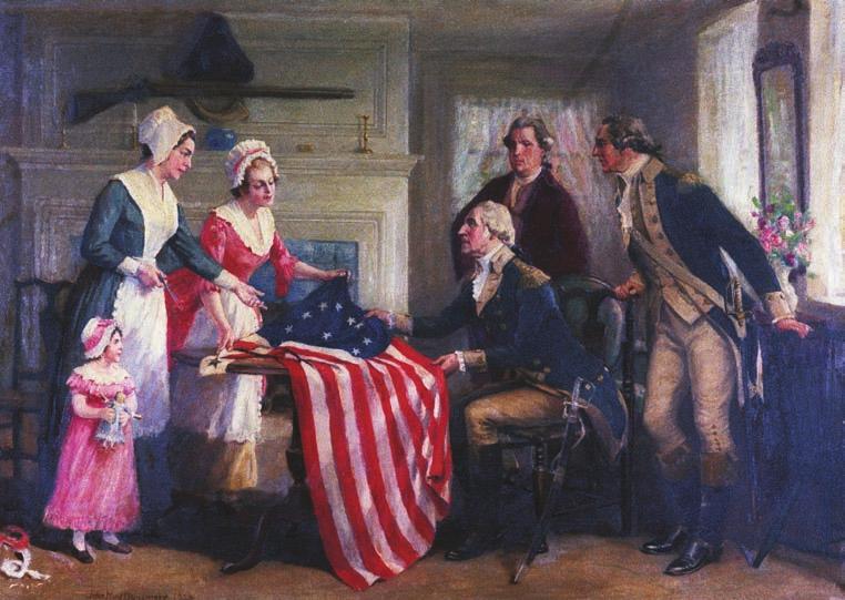 British and American Festivities The American Flag The American colonists wanted a flag for their new country. In 1776 Washington asked a friend, Betsy Ross, to make the first American flag.