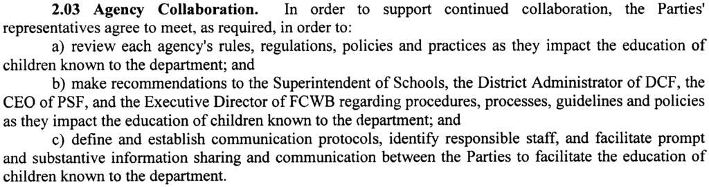 WHEREAS, children known to the department may have, or be "at risk" of developing, academic and/or behavioral problems due to the disruption in their lives and may therefore require services