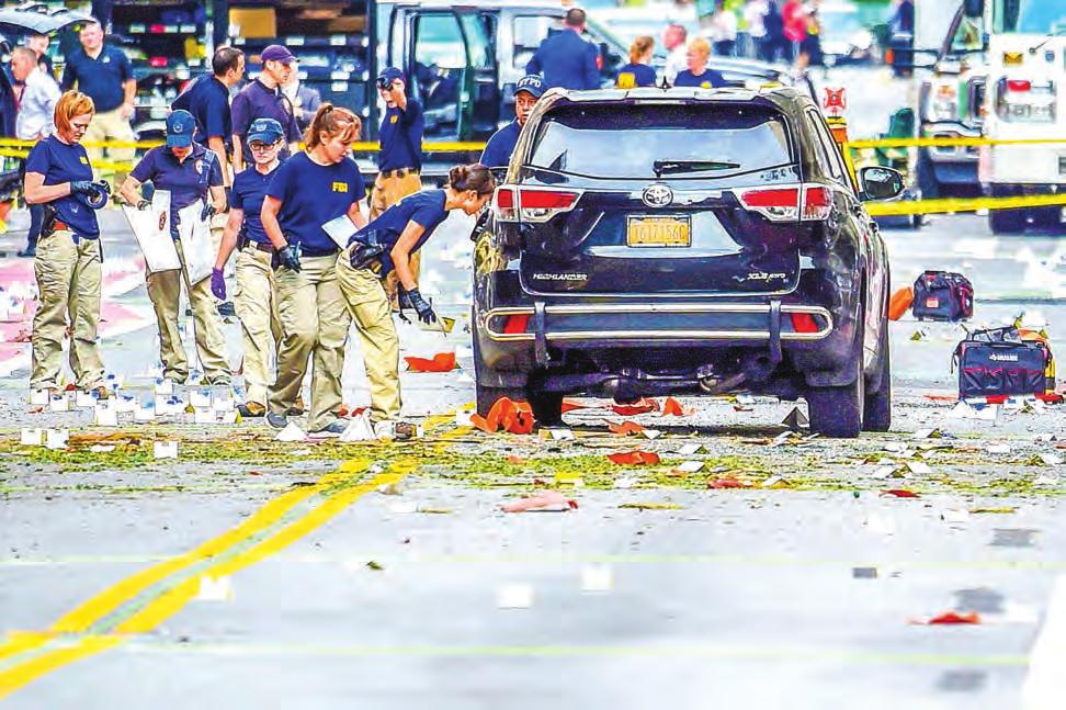 12 World 20 September 2016 Robot detonates New Jersey device in latest bomb discovery NEW YORK Five potential bombs were discovered overnight near a New Jersey station, one of which blew up on Monday