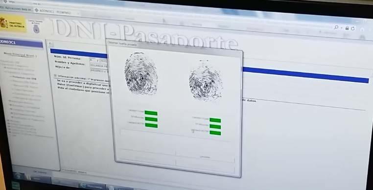 fingerprints with those present in the database of