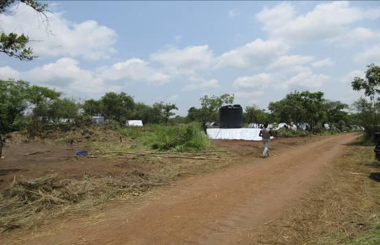 Refugees are hosted at the Bidibidi Reception Centre for 24 hours, and then moved to their own plots of land to create room for the next arrivals. Basic building materials are provided.