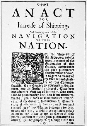 The Navigation Acts A series of laws passed by England in the 1650s Unfair laws that