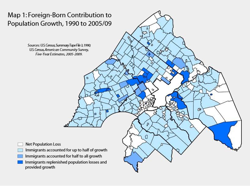 Foreign-born Contribution to Population Growth Source: Metropolitan Philadelphia