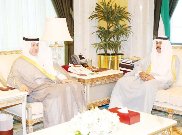 His Highness the Deputy Amir, also received Deputy Prime Minister and Defense Minister Sheikh Left to right: His Highness the Crown Prince Sheikh Nawaf Al-Ahmad Al-Jaber Al-Sabah with Interior