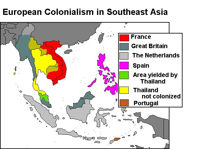 History of Colonialism Europeans colonized the area to use its vast resources to obtain wealth The French colonized Cambodia, Laos, &