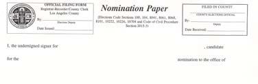 CANDIDATE NOMINATION PROCESS (Continued) C Applies to Long Beach Unified School District Only NOMINATION PAPER A