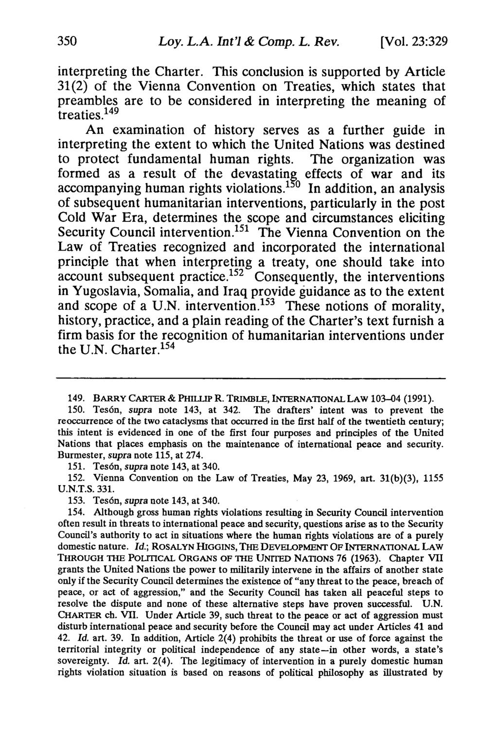 Loy. L.A. Int'l & Comp. L. Rev. [Vol. 23:329 interpreting the Charter.
