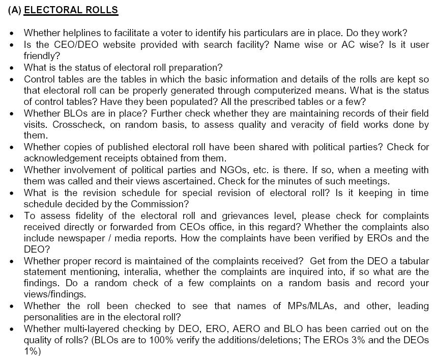 9. Roll Observers 9. Super time scale, Senior officers are appointed by ECI under provisions of Article 324 of Constitution of India as Roll Observers.