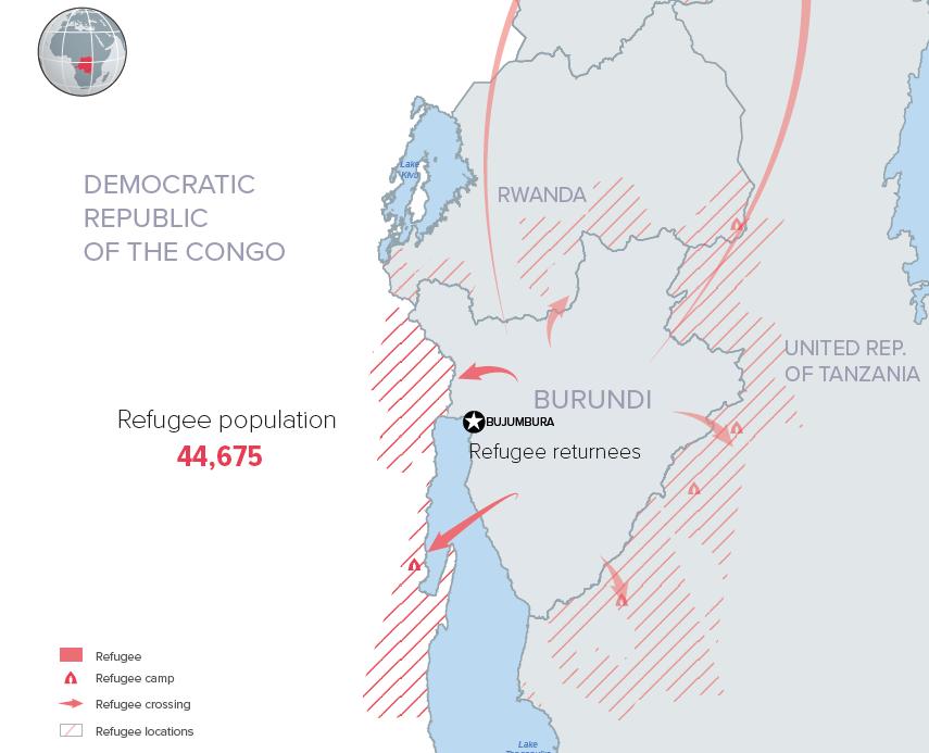 Burundians to seek refuge in neighbouring countries, including in the Democratic Republic of the Congo (DRC).
