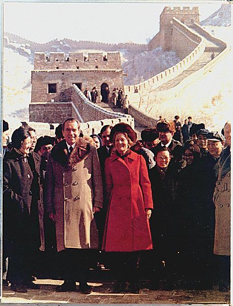 President Nixon visits the Great Wall of