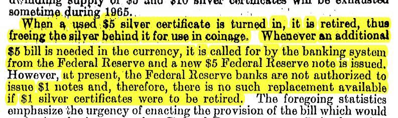 certificates from circulation and replacing them with notes from the Federal Reserve.