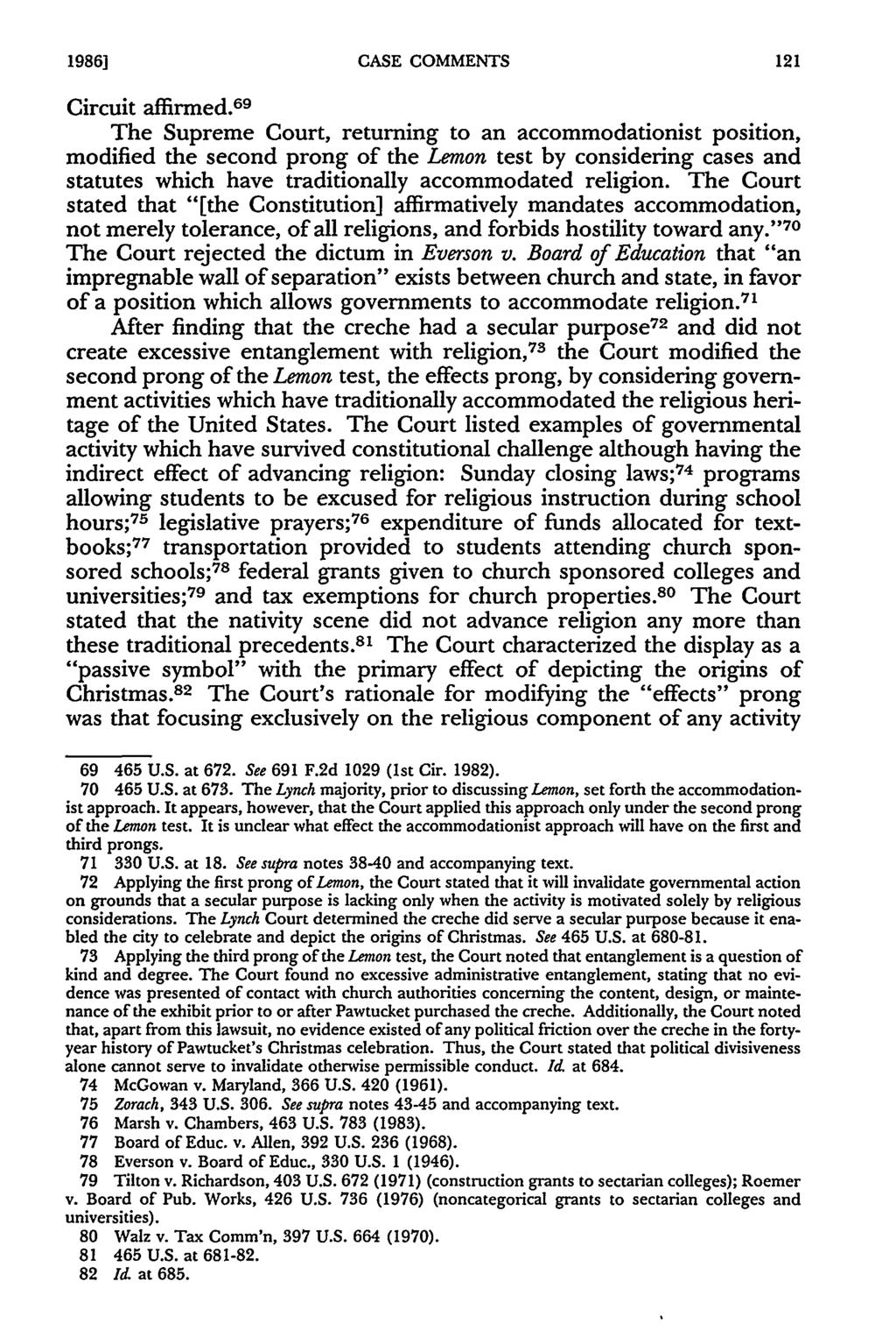 1986] CASE COMMENTS Circuit affirmed.