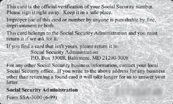- The name on the Social Security card must match that which is used on the rest of the Participant-Hired Worker Start-Up documents.
