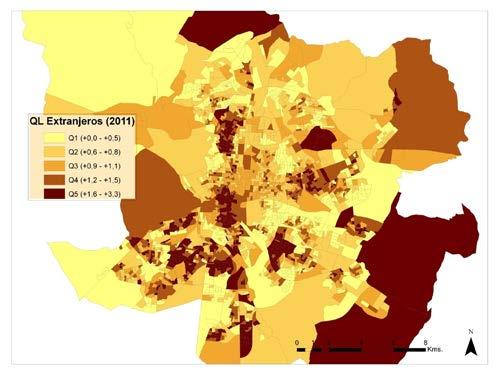 Source of data: Census In any event, there would be a certain fall in the Location Ratio in the central areas with a greater proportion of upper-class residents.
