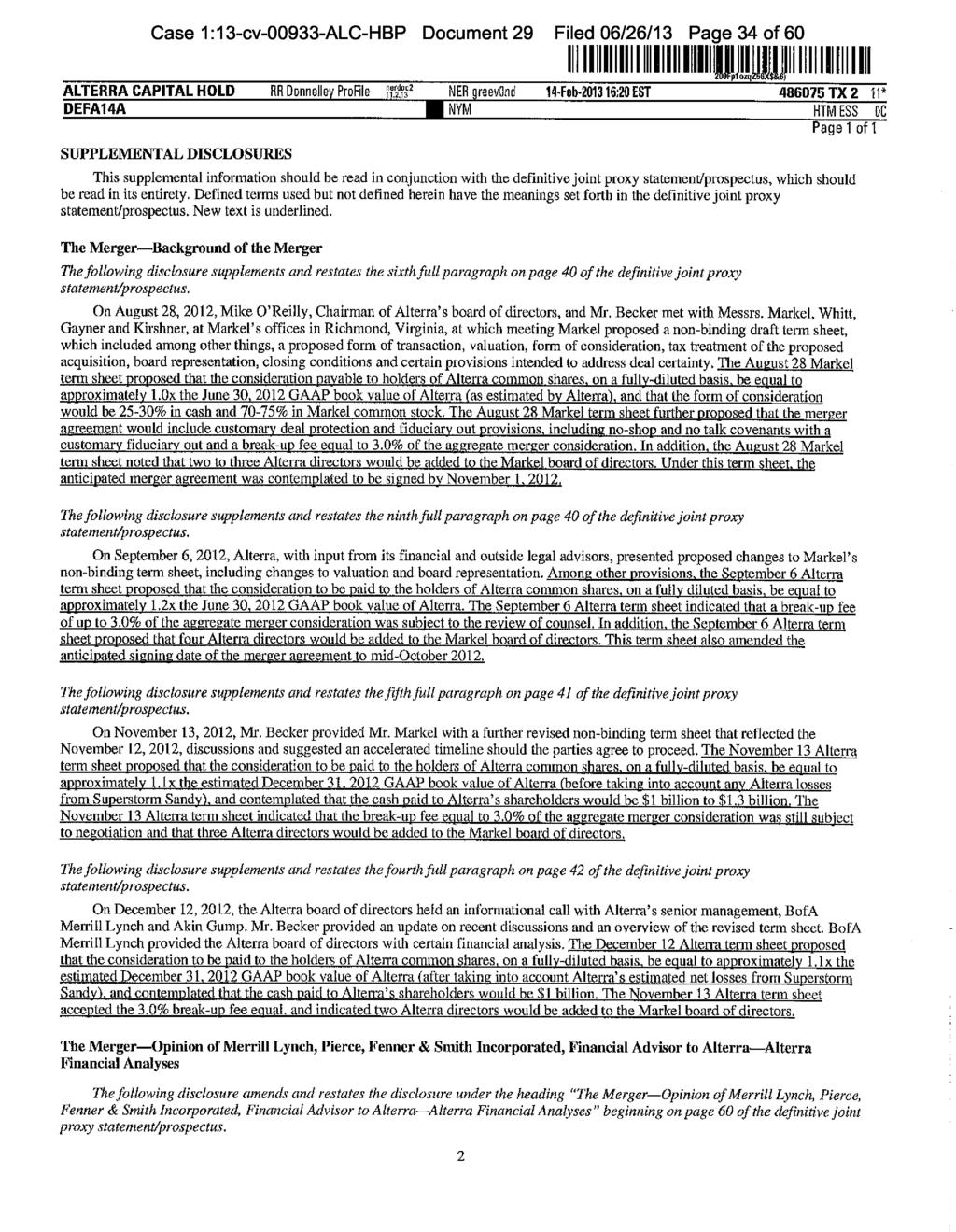 Case 1:13-cv-00933-ALC-HBP Document 29 Filed 06/26/13 Page 34 of 60 11111111111 liii IIIIi I 111111 SUPPLEMENTAL DISCLOSURES NER greevind 14Feb-2013 1620 EST 486075 TX 2 11* NYM RIM ESS DC Page 1 of