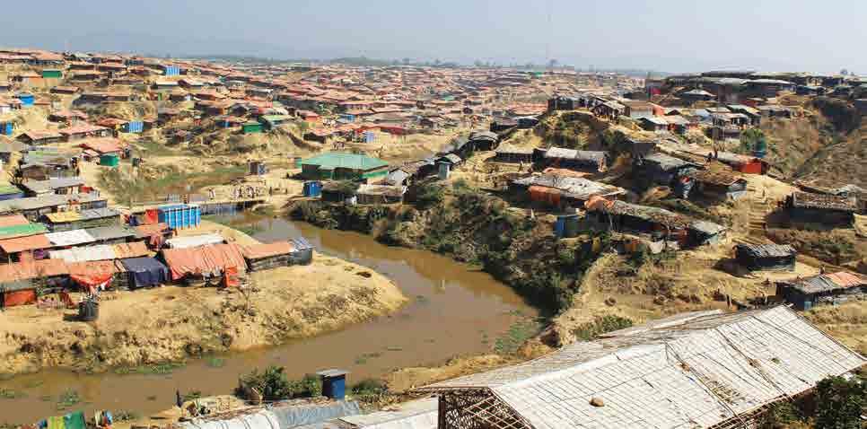 Modhur Chora canal in Balukhali camp, totally polluted b.