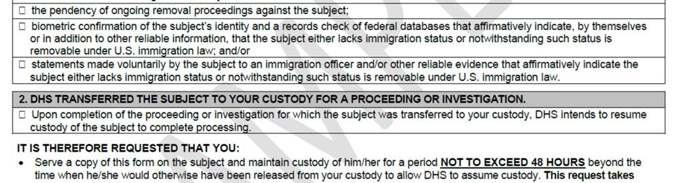 These are the PEP priorities (mostly the same as the overall enforcement priorities, but focused on those who are most likely to be in local custody) ICE asserts they have probable cause, but