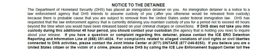 Rather than contacting DHS, detainees