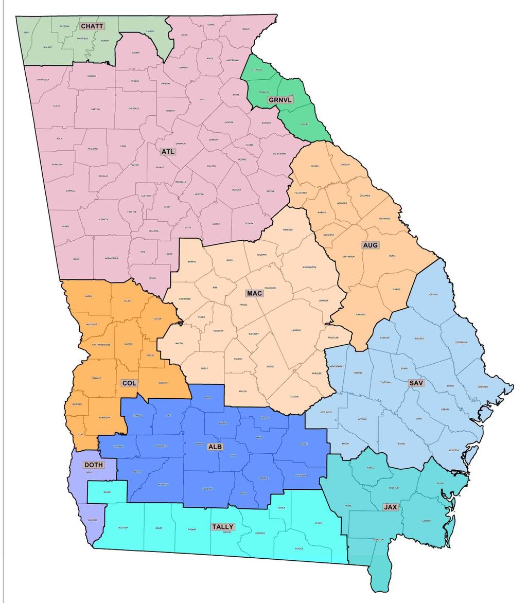 Appendix A: regions (ALB = Albany, ATL=, AUG=Augusta, CHATT=Chattanooga (TN), COL=Columbus, DOTH=Dothan (AL), GRNVL=Greenville (SC), JAX=Jacksonville (FL), MAC=Macon, SAV=Savannah, TALLY=Tallahassee