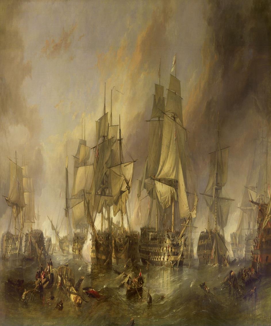 The Battle of Trafalgar" by Clarkson Stanfield The battle was the most decisive British naval victory of the war.