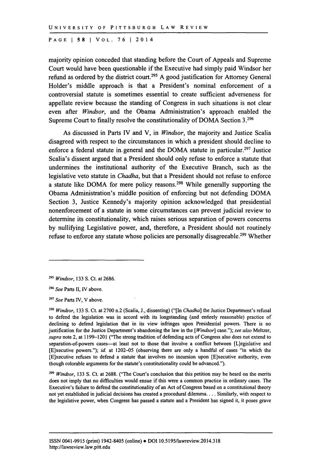 UNIVERSITY OF PITTSBURGH LAW REVIEW PAGE I 58 I VOL.