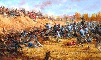 At the Battle of Saratoga Burgoyne was surrounded by Gate s forces, who easily defeated the British and took