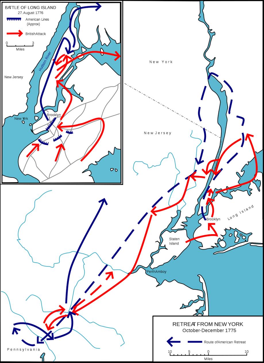 Mid Atlantic: The British Navy under command of General Howe threatened New York Harbor with 32,000 troops and hundreds of ships.