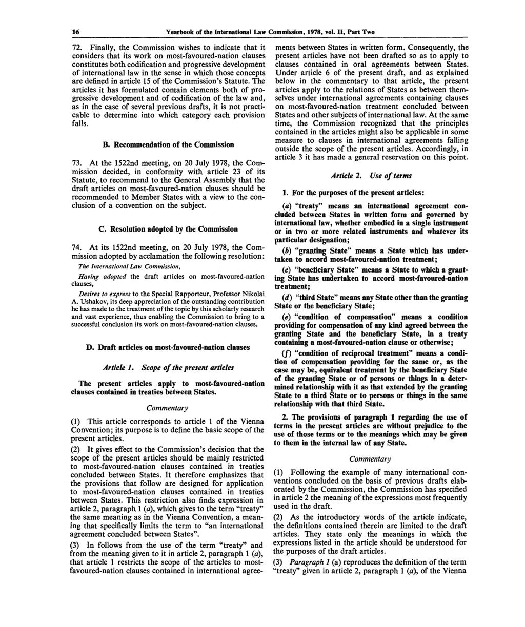 16 Yearbook of the International Law Commission, 1978, vol. II, Part Two 72.