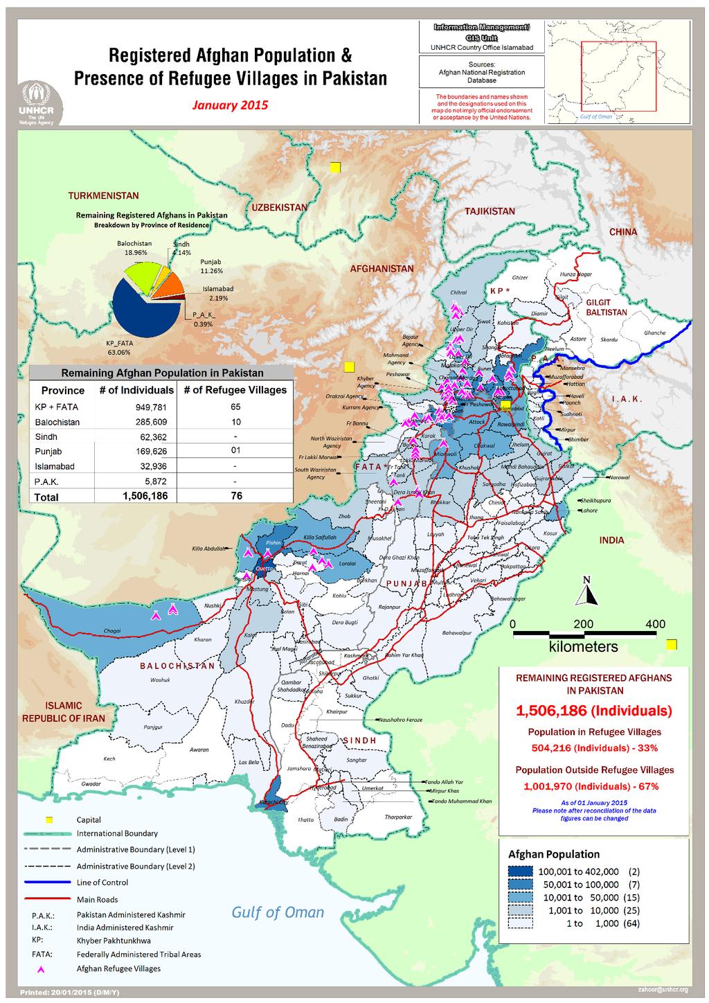 STRATEGIC PLAN - INTERNAL DOCUMENT - Pakistan Source: UNHCR The boundaries and names shown and the designations used on this map do not imply official endorsement or acceptance by the United Nations.