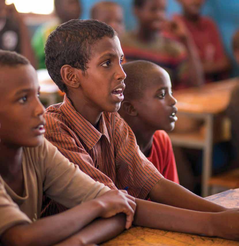 Somali refugee children learn English at a primary school in Kobe refugee camp near Dollo Ado, Ethiopia.