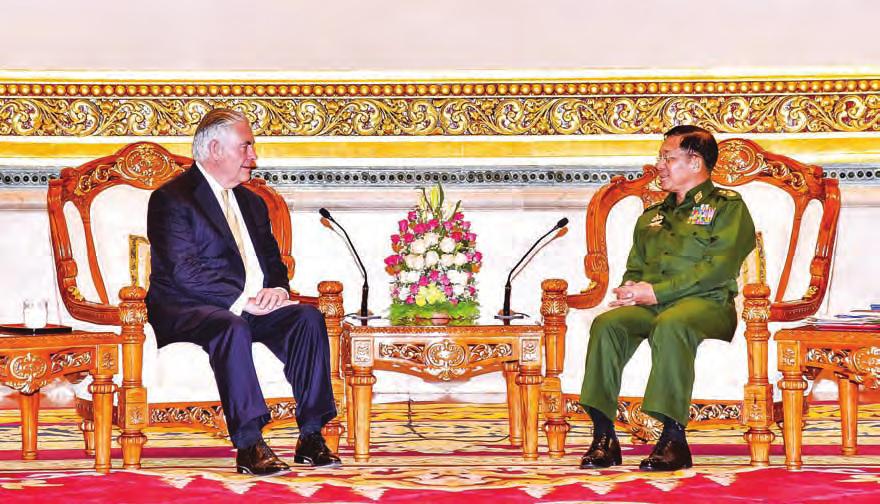 During the meeting, the Senior General discussed the ARSA terrorists attacks on Rakhine State s security stations. Mr.