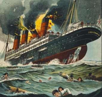Lusitania sunk Germany stopped temporarily unrestricted submarine warfare