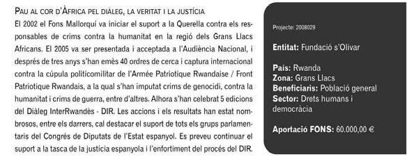 Annex 29 Extract from the 2008 annual report of the Fons Mallorquí de Solidaritat i