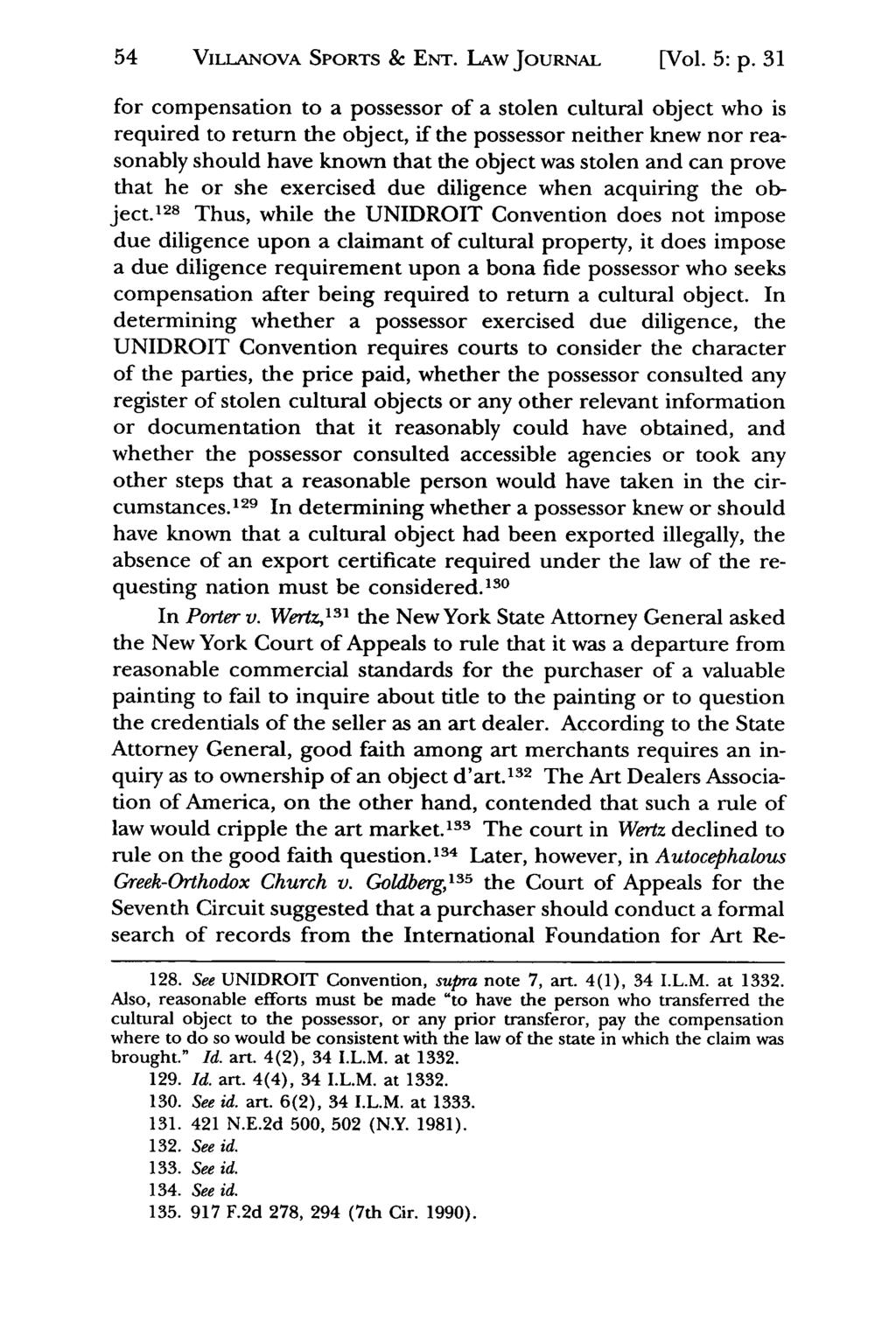 54 VILLANovA Jeffrey S. Moorad SPORTS Sports & Law ENT. Journal, LAw Vol. 5, JouRNAL Iss. 1 [1998], Art. 4 [Vol. 5: p.