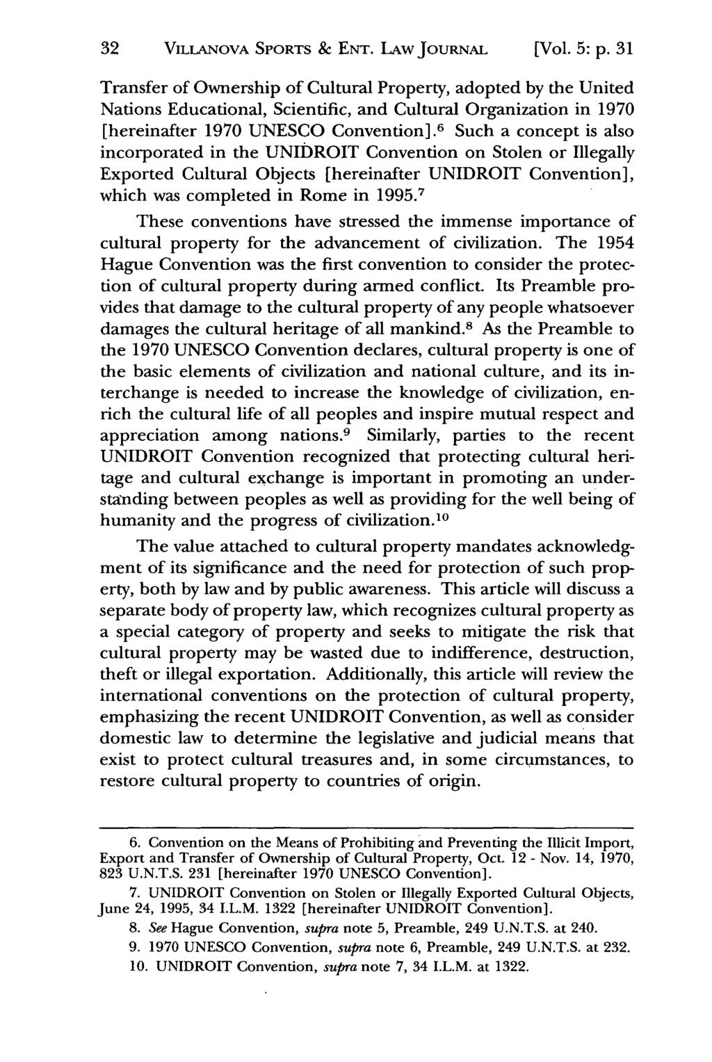 Jeffrey S. Moorad Sports Law Journal, Vol. 5, Iss. 1 [1998], Art. 4 32 VILLANOVA SPORTS & ENT. LAw JouRNAL [Vol. 5: p.