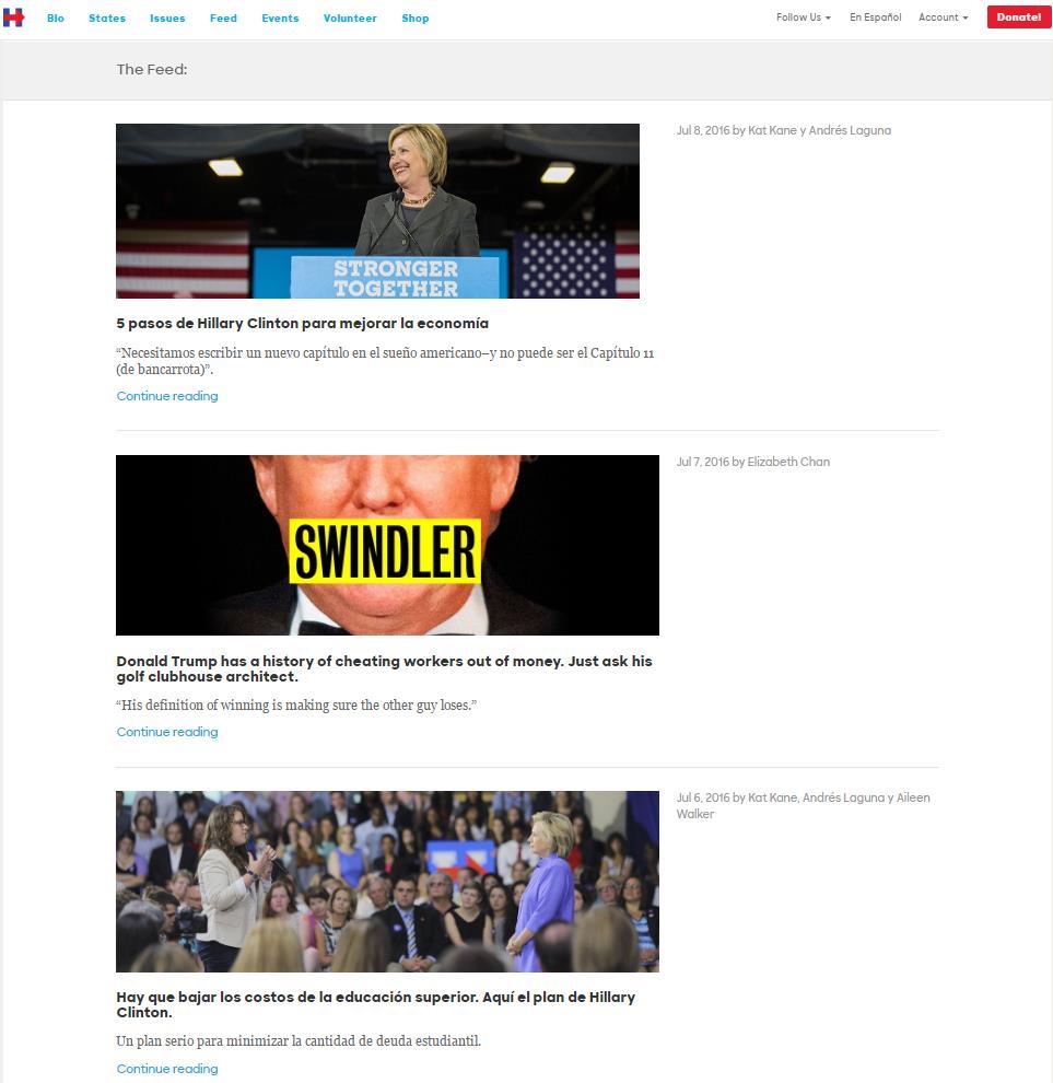 7 1. Presidential candidates changing relationship with the web In 2016, presidential campaigns still deploy and maintain websites as a way of communicating with and mobilizing voters.