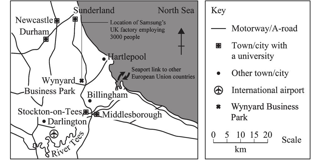 3. Production (a) Study Figure 3 which shows the location of Samsung s UK factory in Wynyard Business Park in NE England.