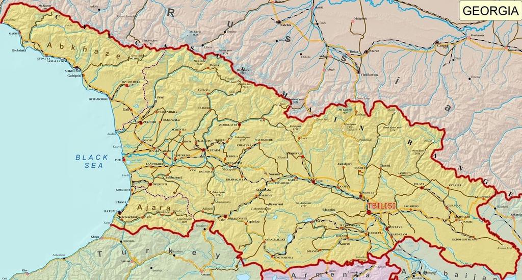 On the map of Georgia are designated zones of customs clearance, where the identification of controlled goods occurs through the verification of