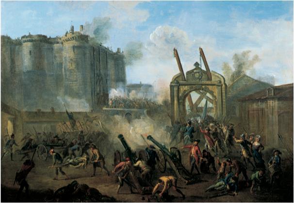 On July 14, 1789, crowds stormed the Bastille, a prison in Paris.