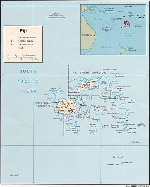 MAP OF FIJI "COURTESY OF THE UNIVERSITY OF